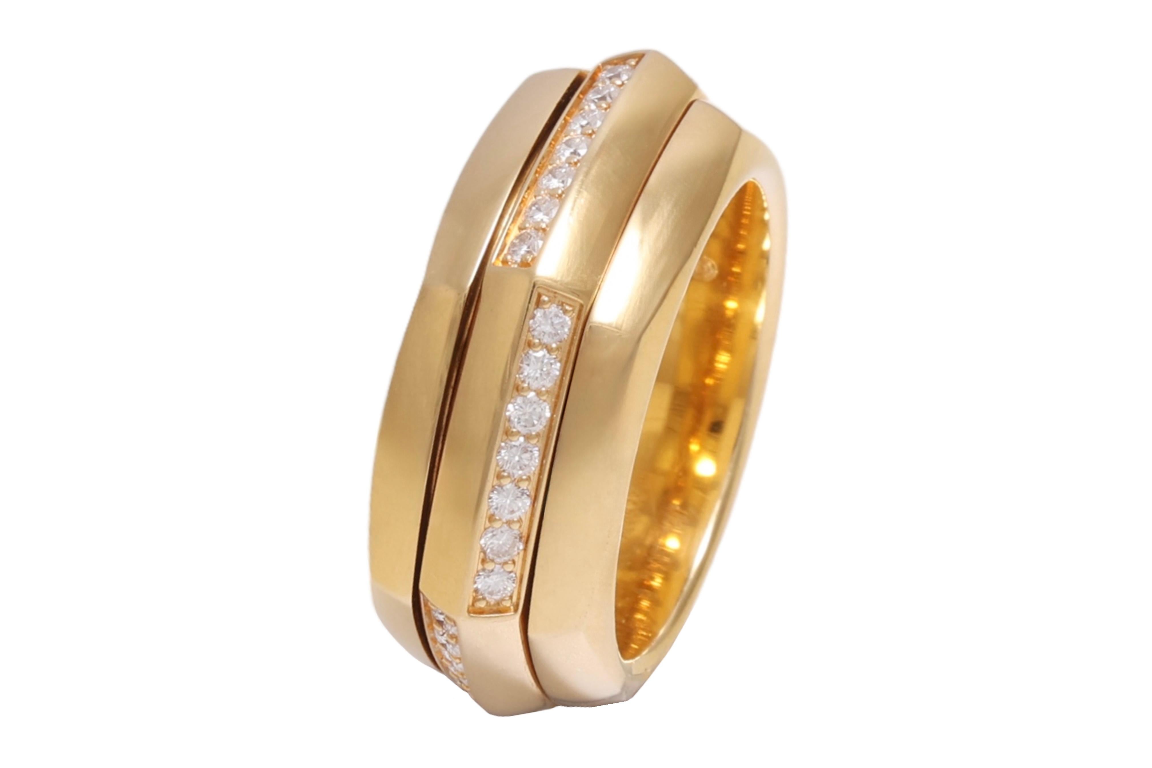 Modern 18Kt Yellow Gold Piaget Possession Diamond Ring For Sale