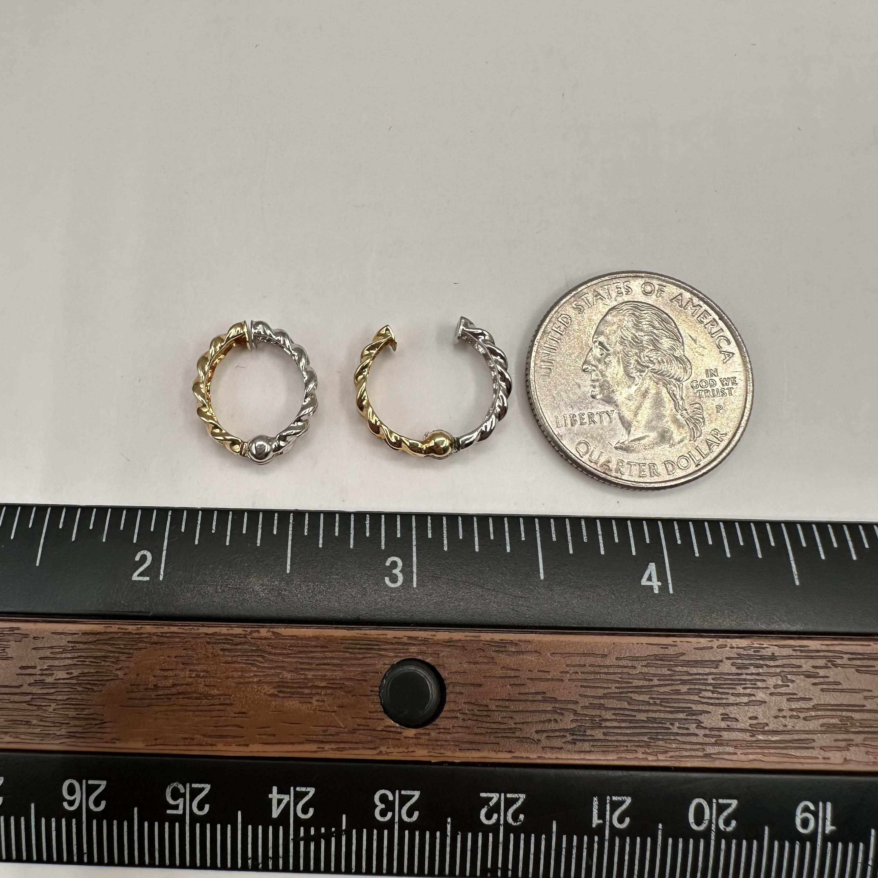 Clips en or jaune 18kt et platine - 4.1 Grammes, New Condition en vente 1