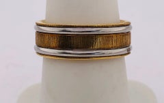 18 Karat Yellow Gold Platinum Ring Bridal or Wedding Band Ring