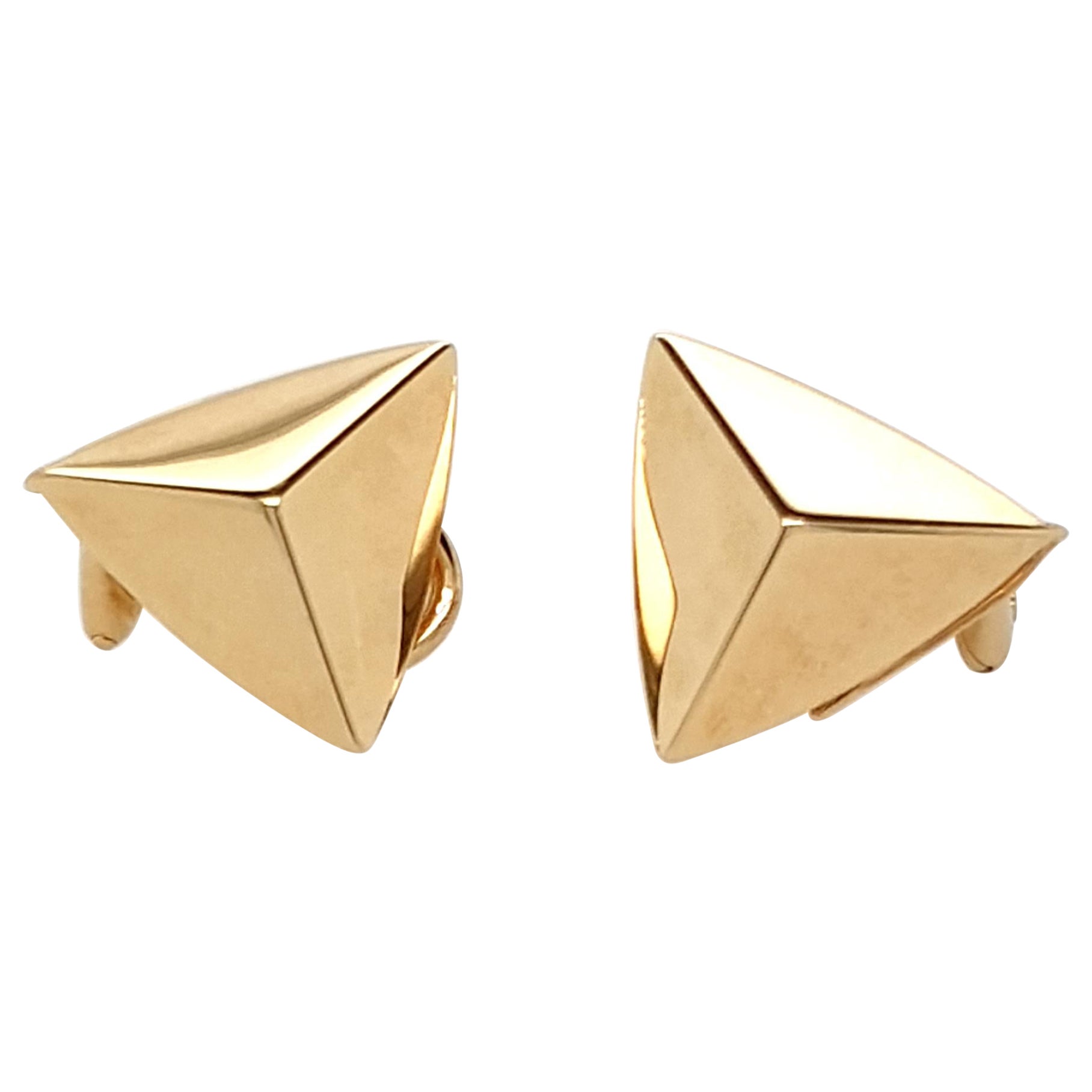18 Karat Gelbgold Poliert, Ohrclips, Trilliant