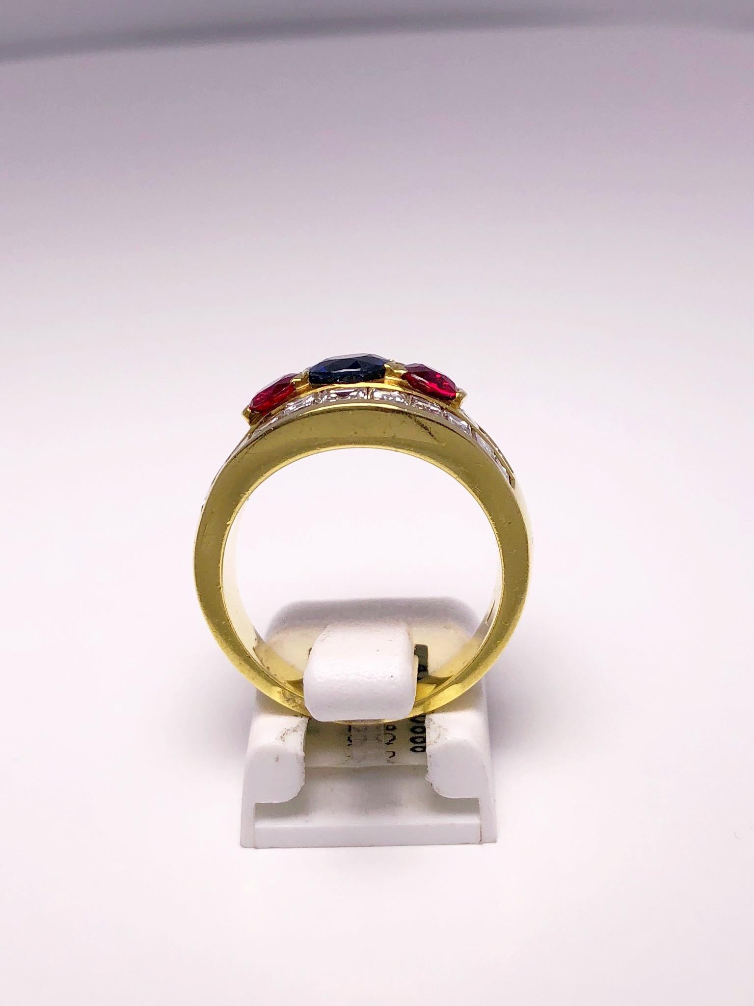 18 carat gold ring with sapphire