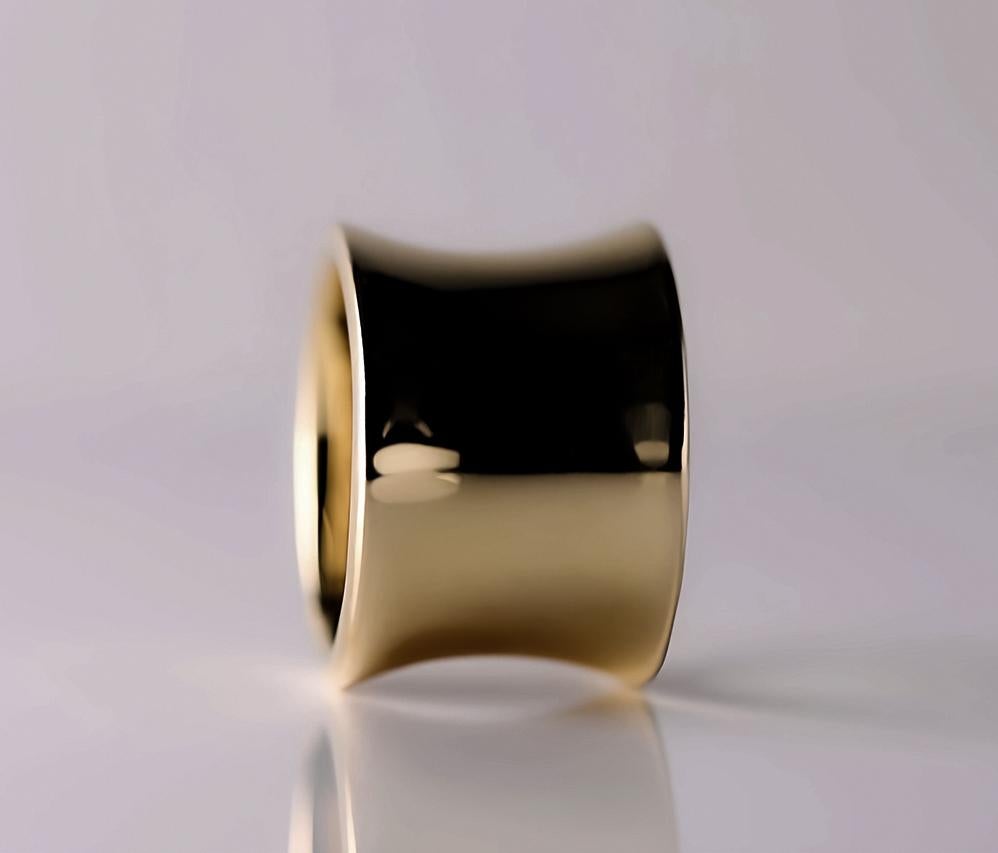 Women's or Men's 18kt Yellow Gold Ring in Pure Form - 