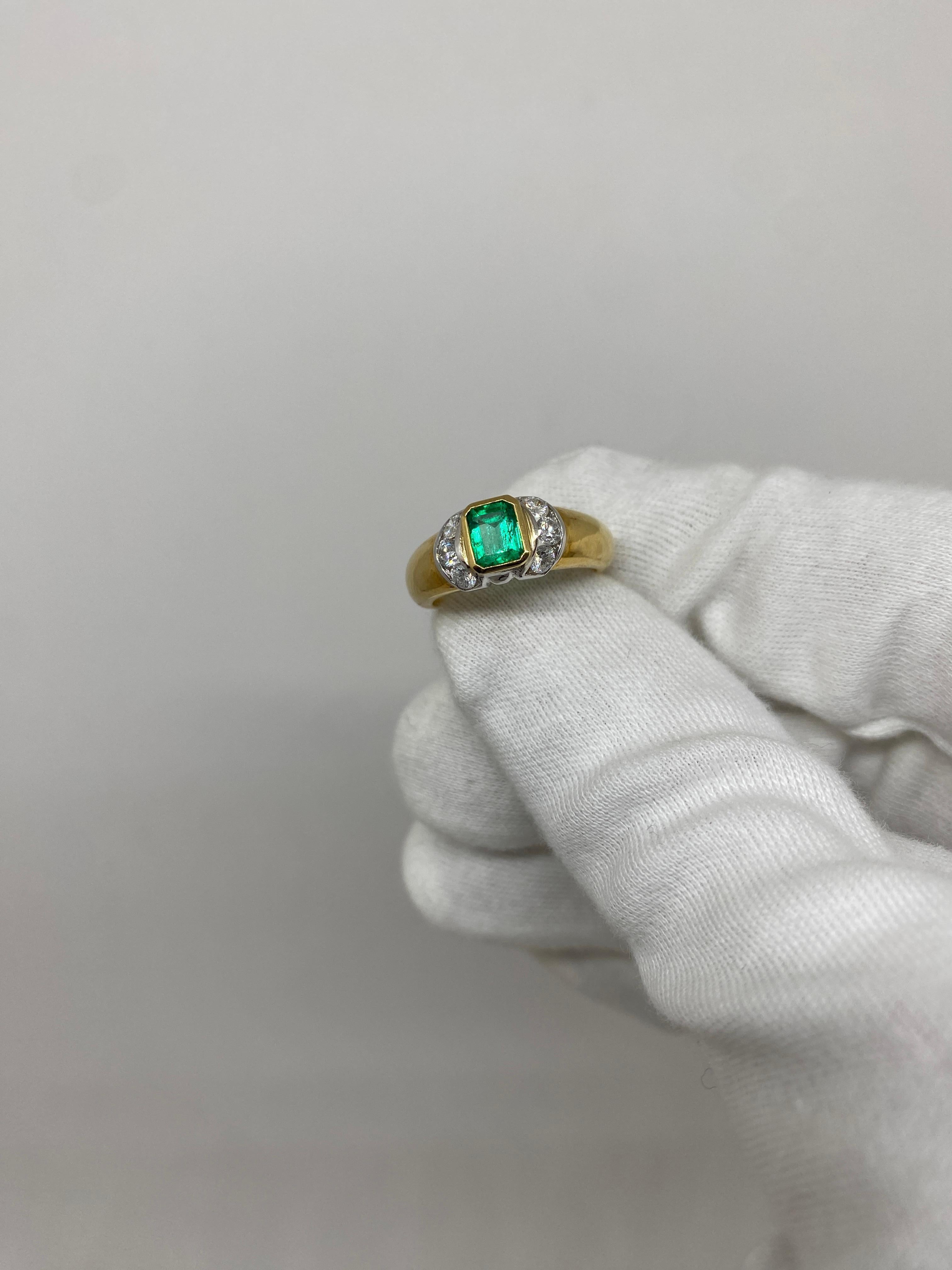 rectangle cut emerald ring