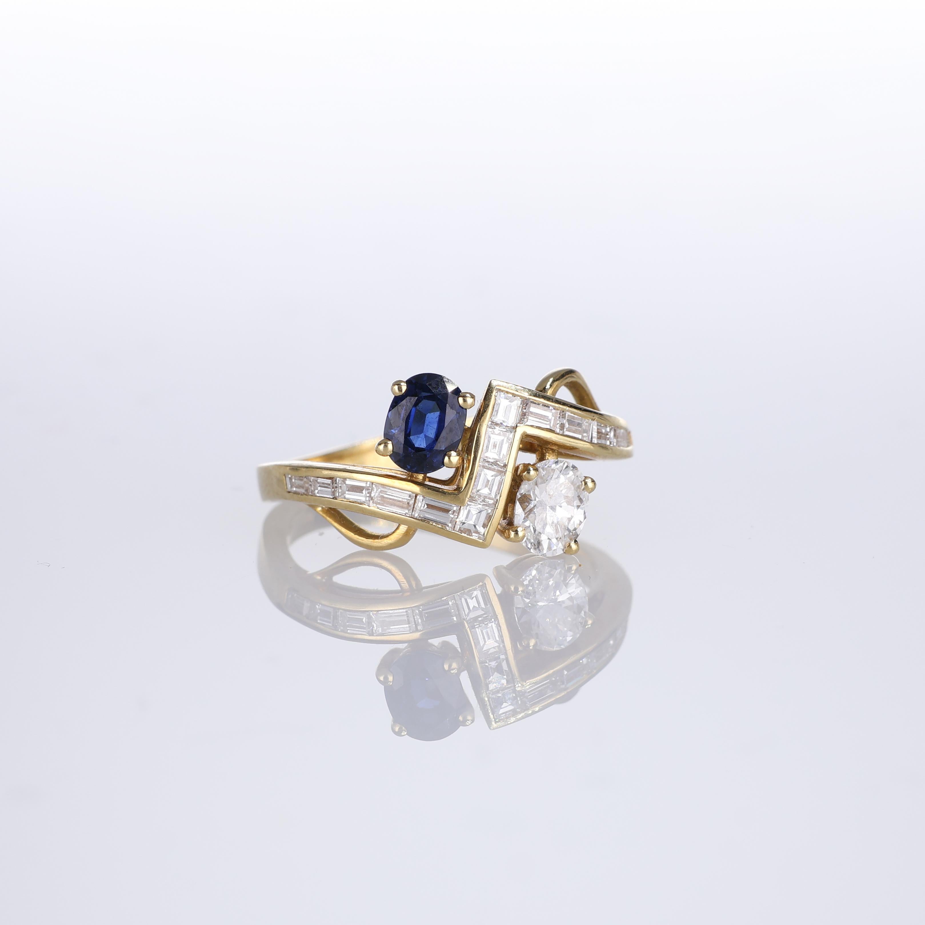 IMPORTANT NOTE:
✔ No additional costs will be added to this order.
✔ Shipping and customs duties are fully covered by us.
--------------------
An elegant 18kt yellow gold ring featuring a striking design with oval-cut sapphire weighing 0.30 carats,