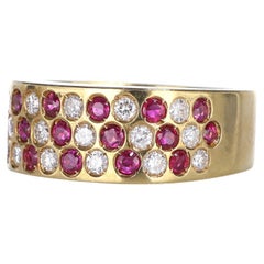 18kt Yellow Gold Ring with Rubies and Diamonds