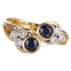 18kt Yellow Gold Ring with Sapphires and Diamonds