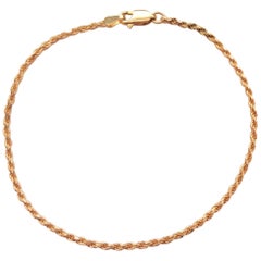 18kt Yellow Gold Rope Chain Bracelet, 3.8 Grams