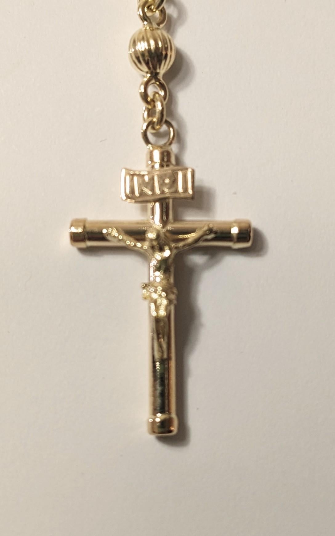 Collier rosaire en or jaune 18kt Neuf - En vente à Bilbao, ES