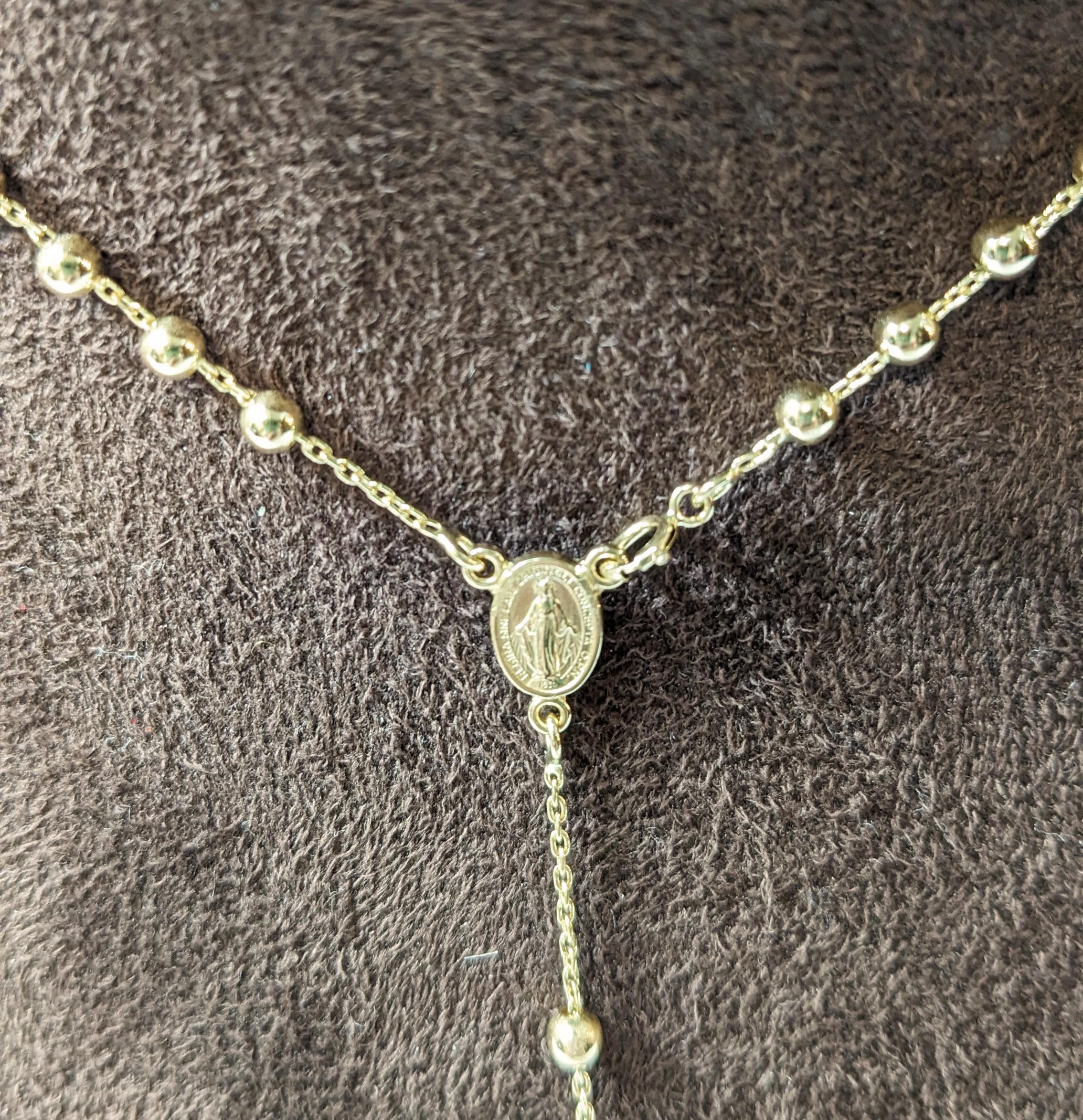18kt Yellow Gold Rosary Necklace In New Condition For Sale In Bilbao, ES