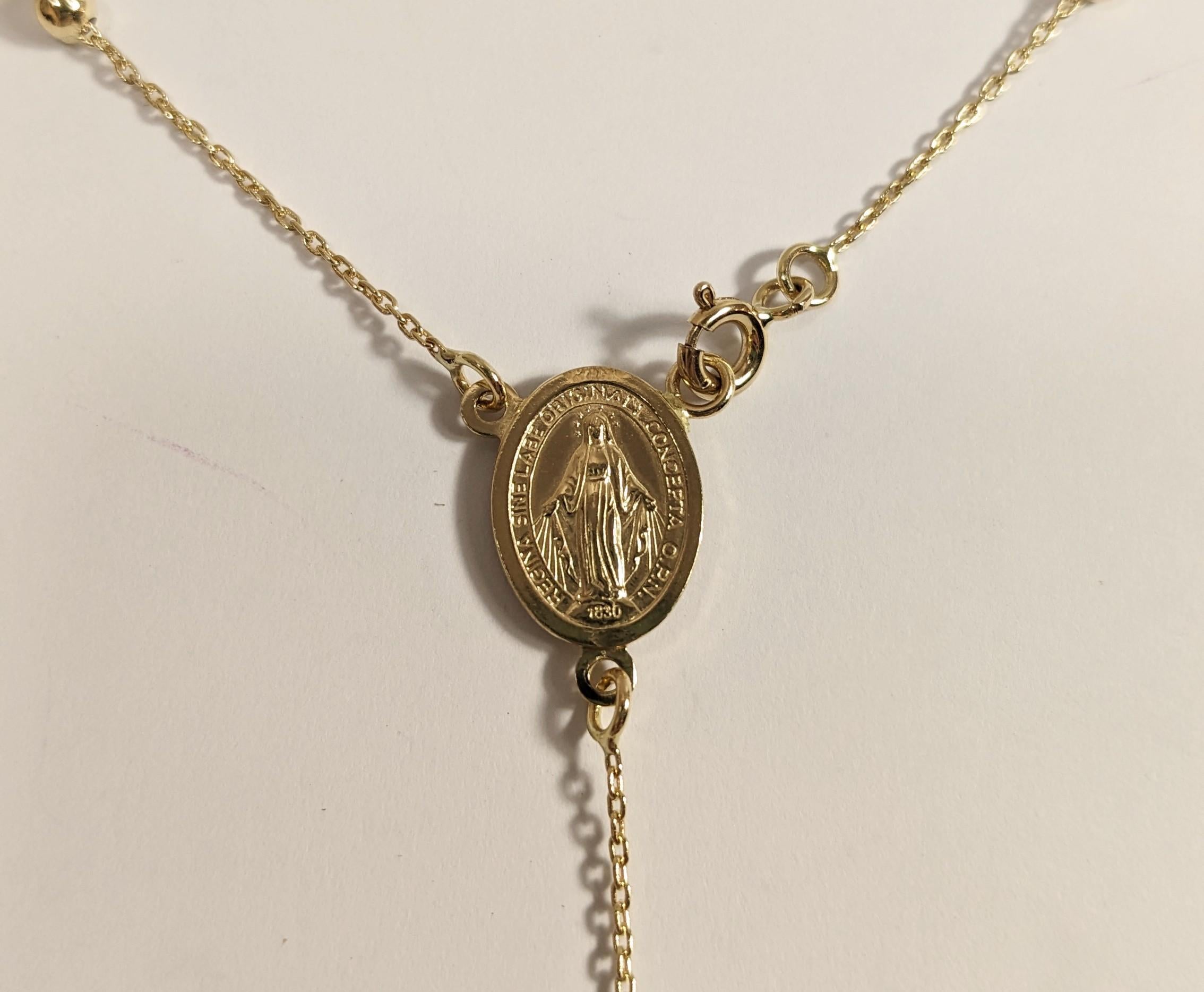 Collier rosaire en or jaune 18kt Neuf - En vente à Bilbao, ES