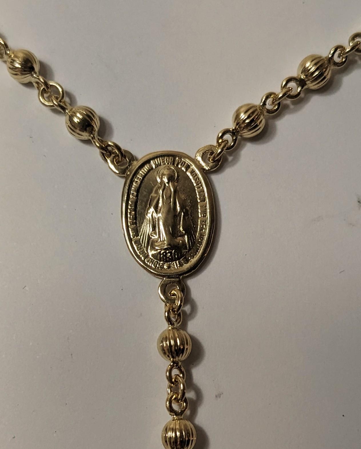24k gold rosary necklace price