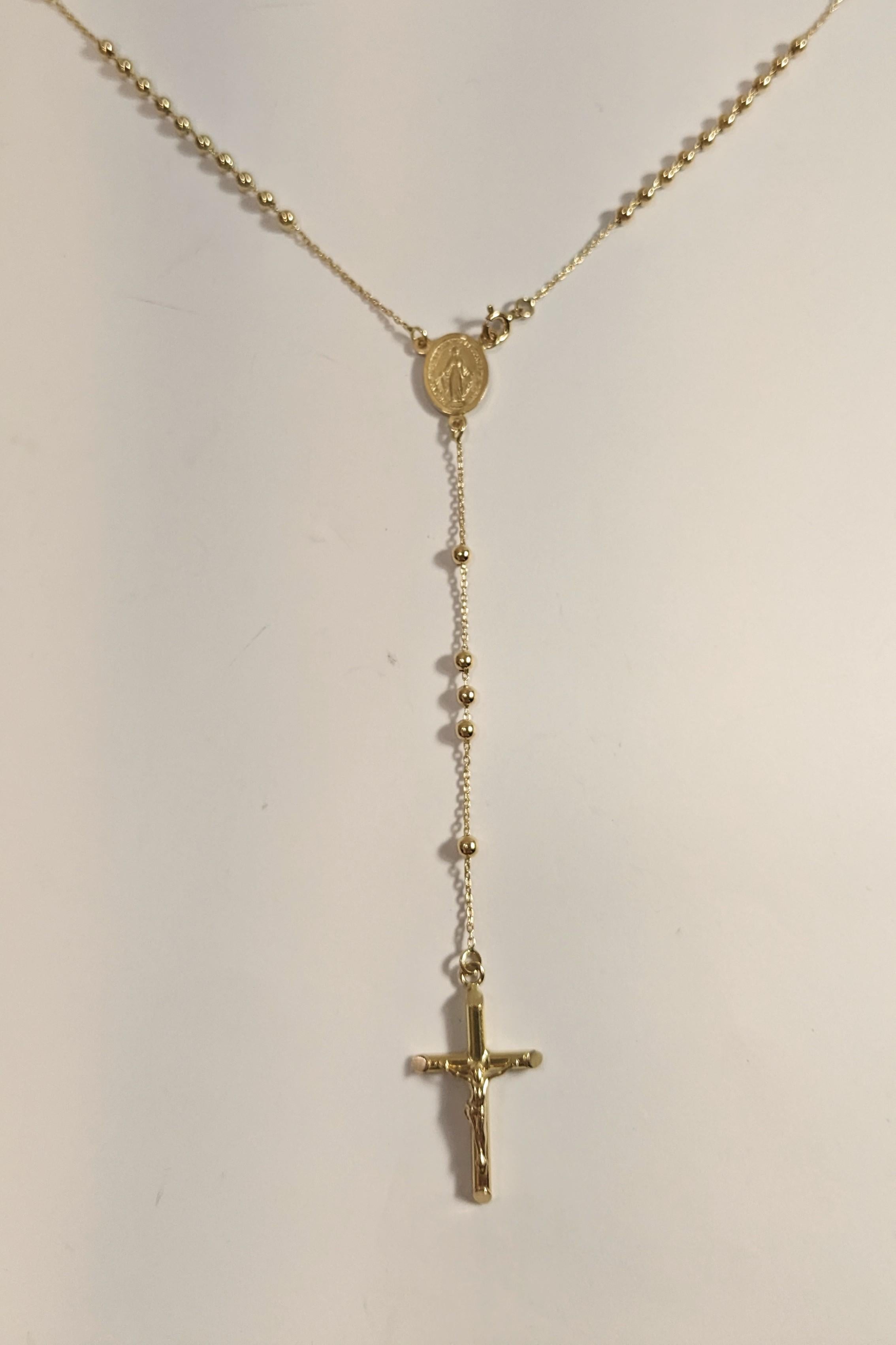 18kt Yellow Gold Rosary Necklace In New Condition For Sale In Bilbao, ES