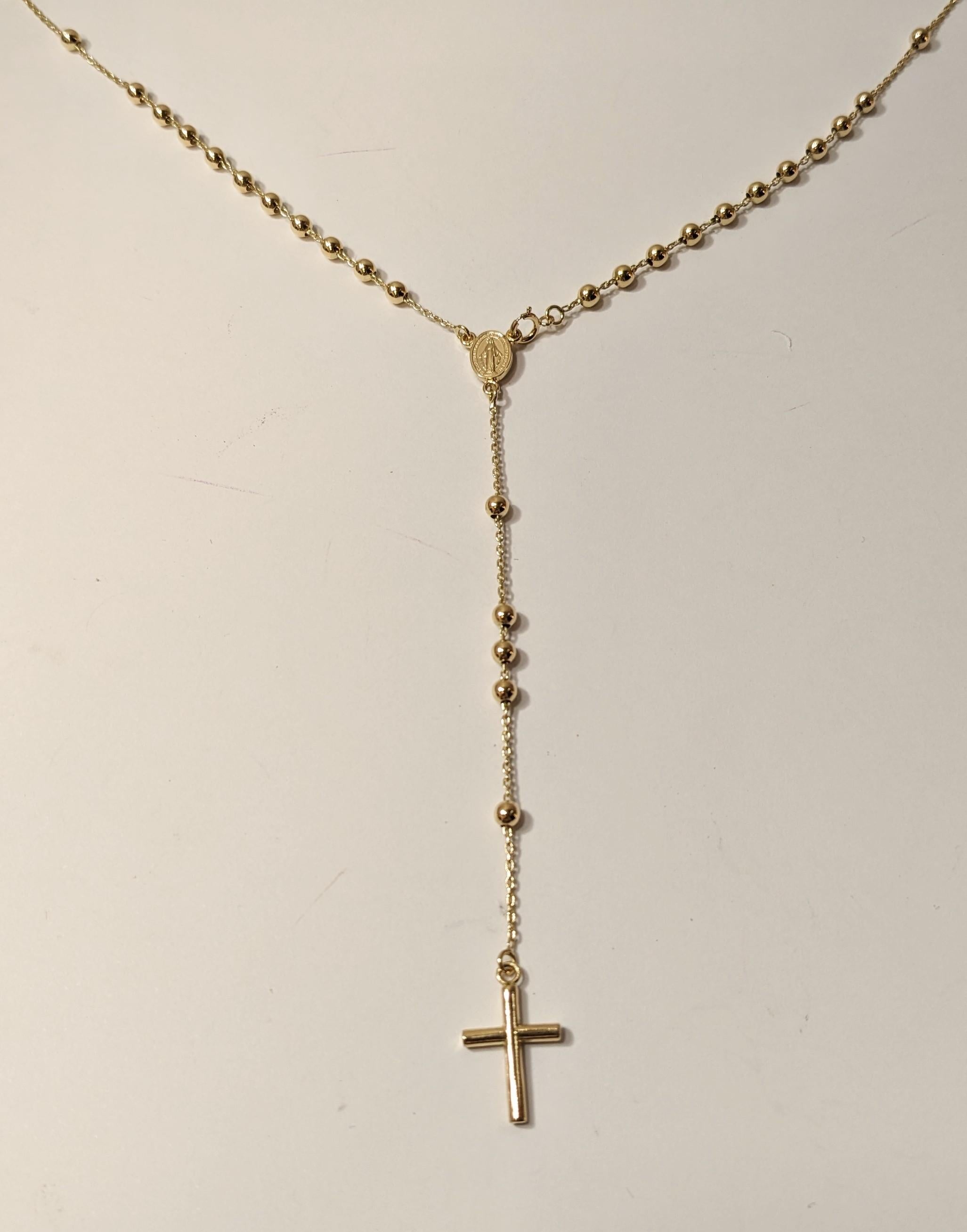 18kt Yellow Gold Rosary Necklace For Sale 1