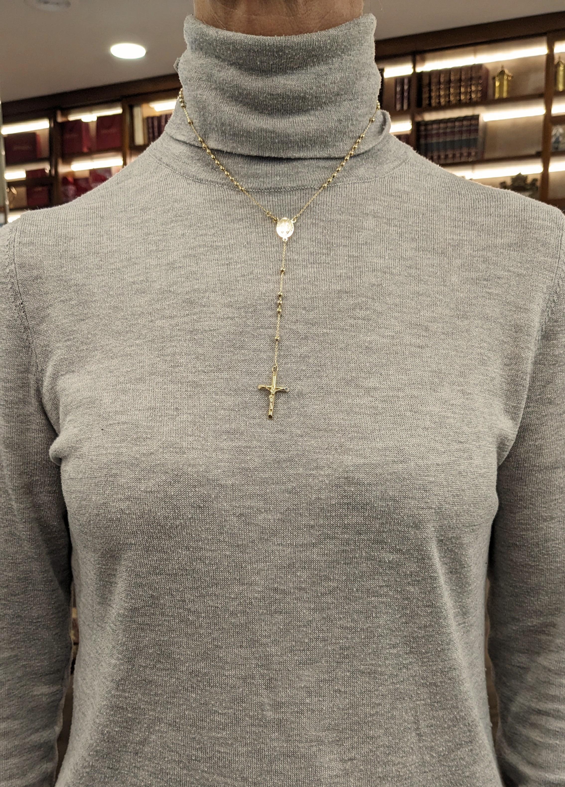 Rosary-Halskette aus 18 Karat Gelbgold im Angebot 3