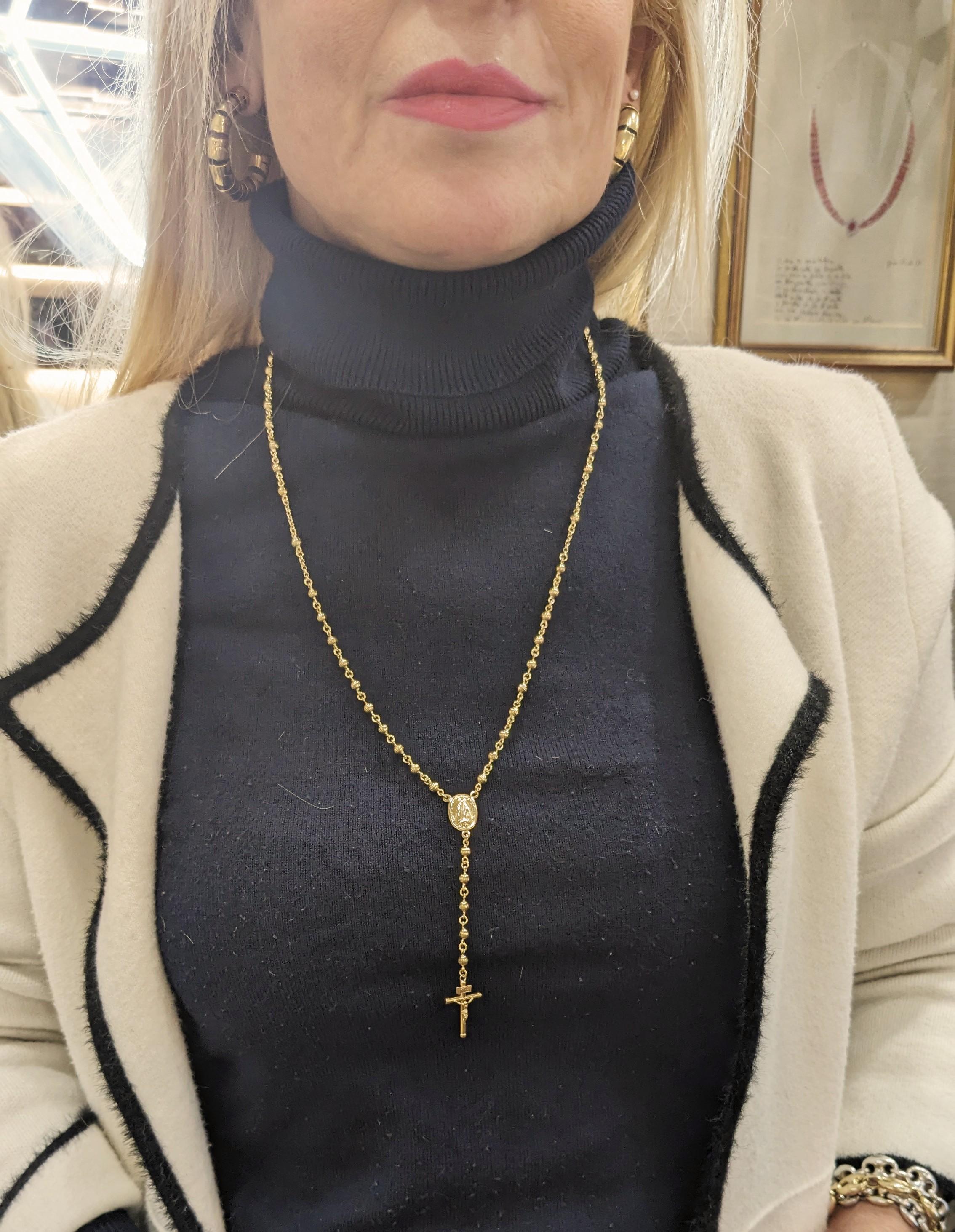 Rosary-Halskette aus 18 Karat Gelbgold im Angebot 4