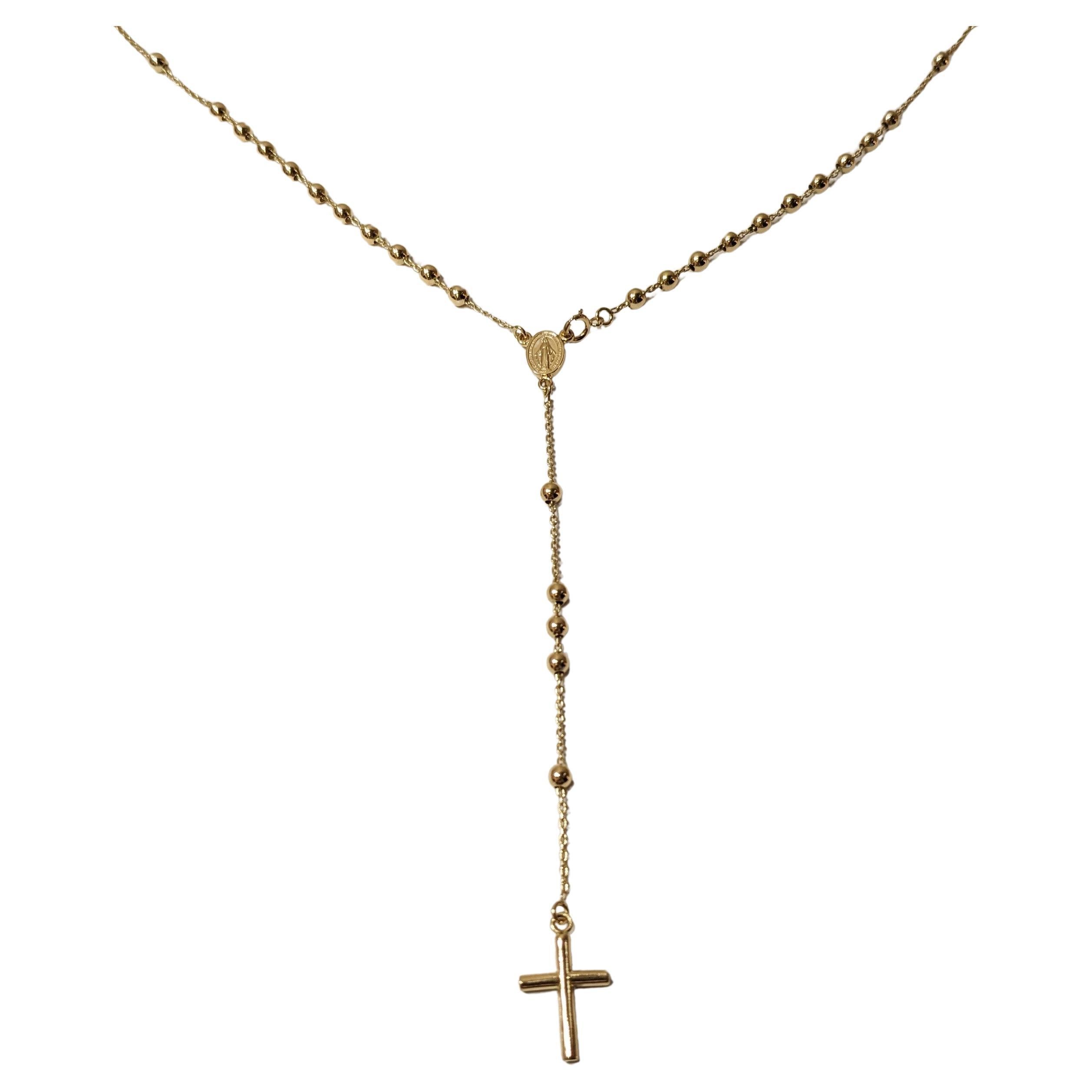 18kt Yellow Gold Rosary Necklace For Sale