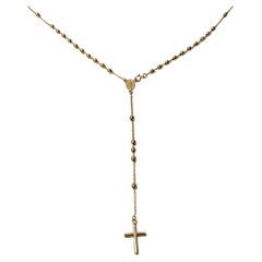 Vintage 18kt Yellow Gold Rosary Necklace