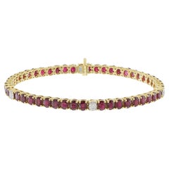 18KT Yellow Gold Ruby and Diamond Bracelet