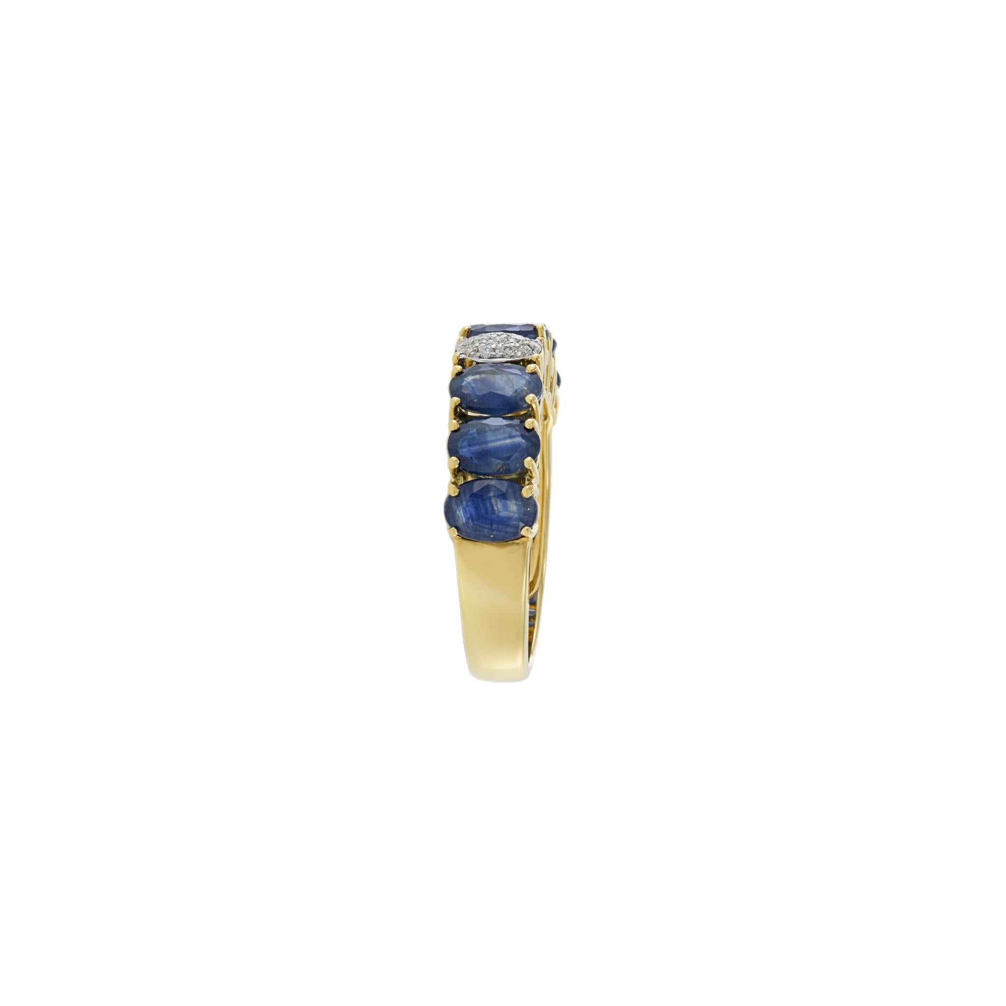 18KT Yellow Gold Sapphire And Diamond Ring For Sale 1