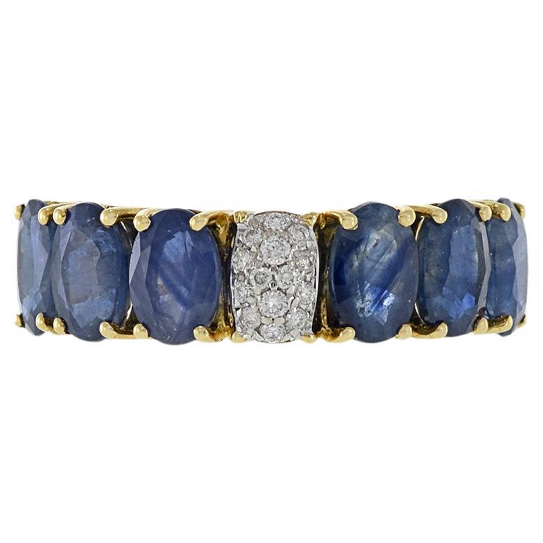 18KT Yellow Gold Sapphire And Diamond Ring