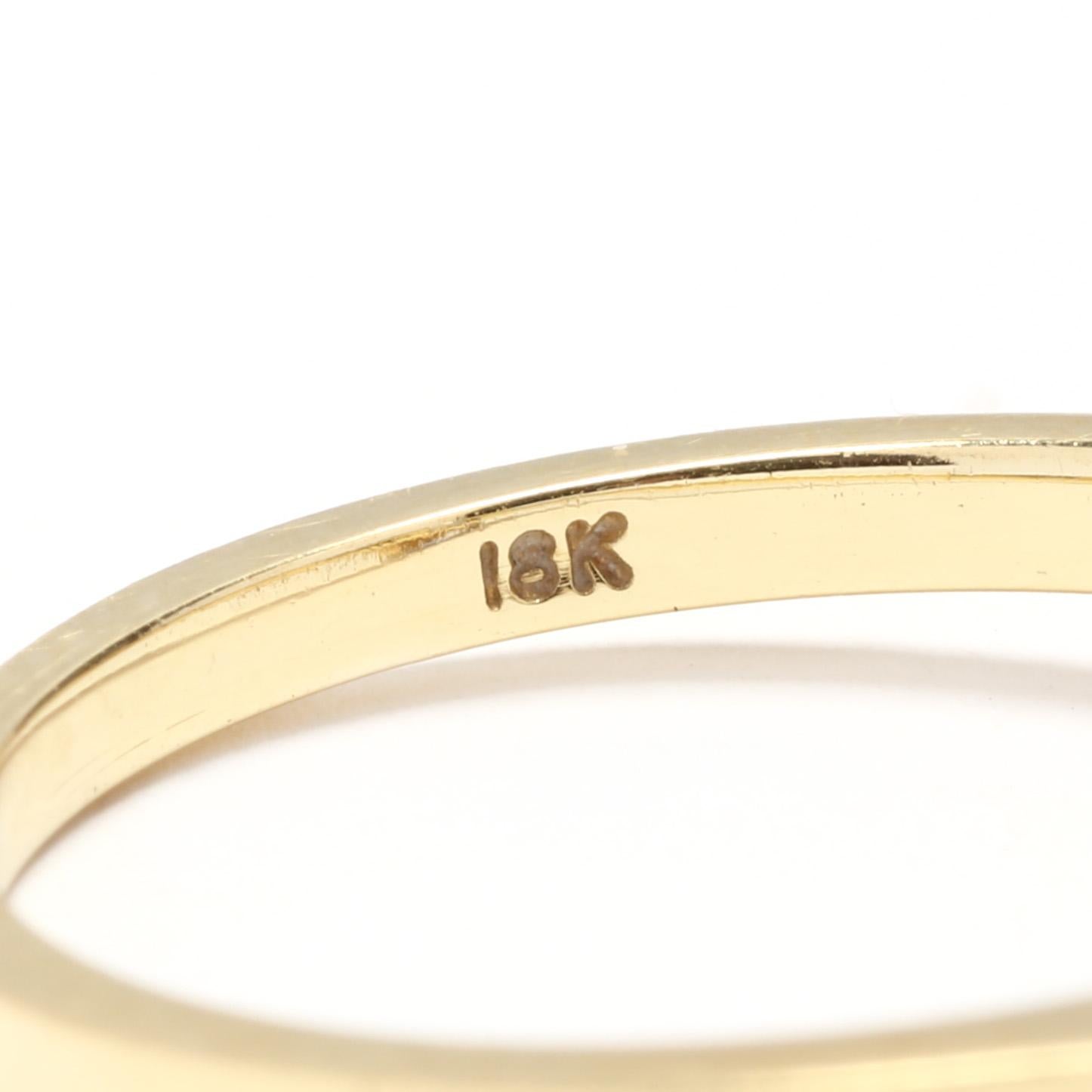 Women's or Men's 18KT Yellow Gold, Sapphire & Diamond Three Stone Engagement Ring