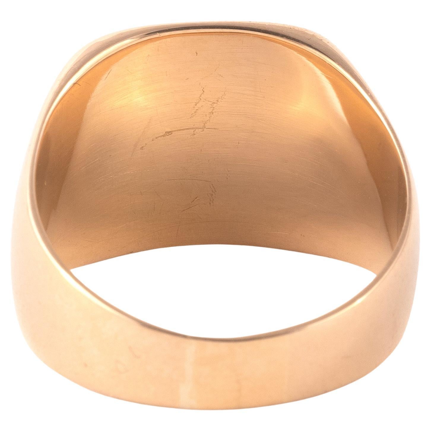 18kt Rose Gold Signet Familienwappen Herrenring im Zustand „Hervorragend“ im Angebot in Firenze, IT