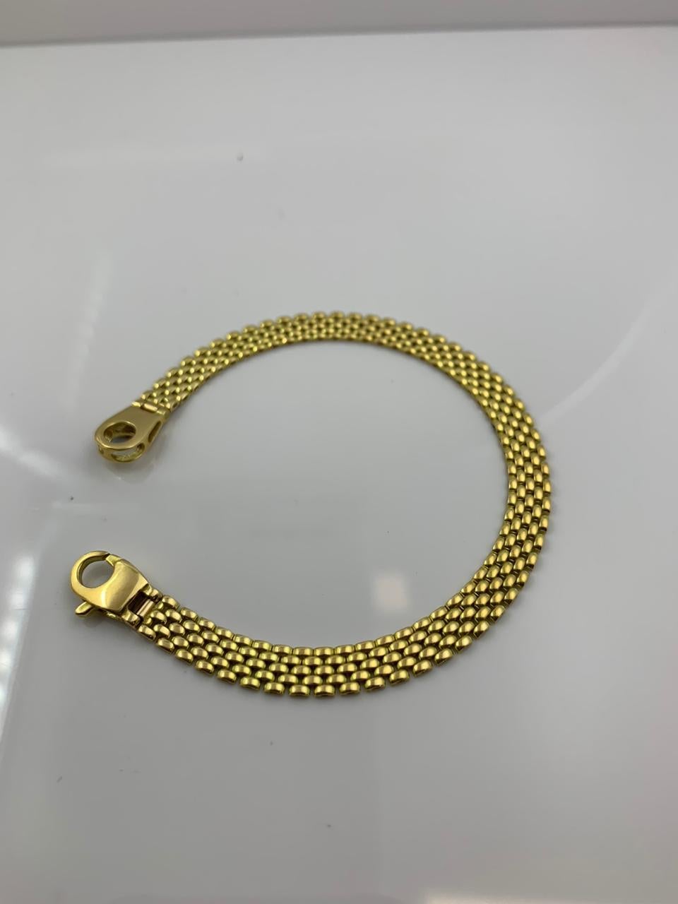 18 Karat Yellow Gold Small Link Bracelet, 10.8 Grams In New Condition For Sale In Wilmington, DE