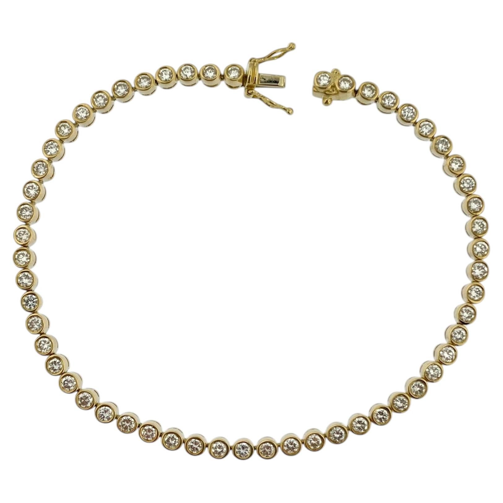18kt Yellow Gold Tennis Bracelet with 2.75ct Diamonds For Sale
