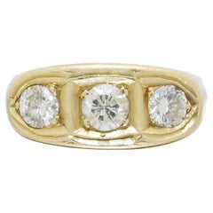 Oro Amarillo 18kt Tres Piedras 1,50 ct. Anillo de diamantes