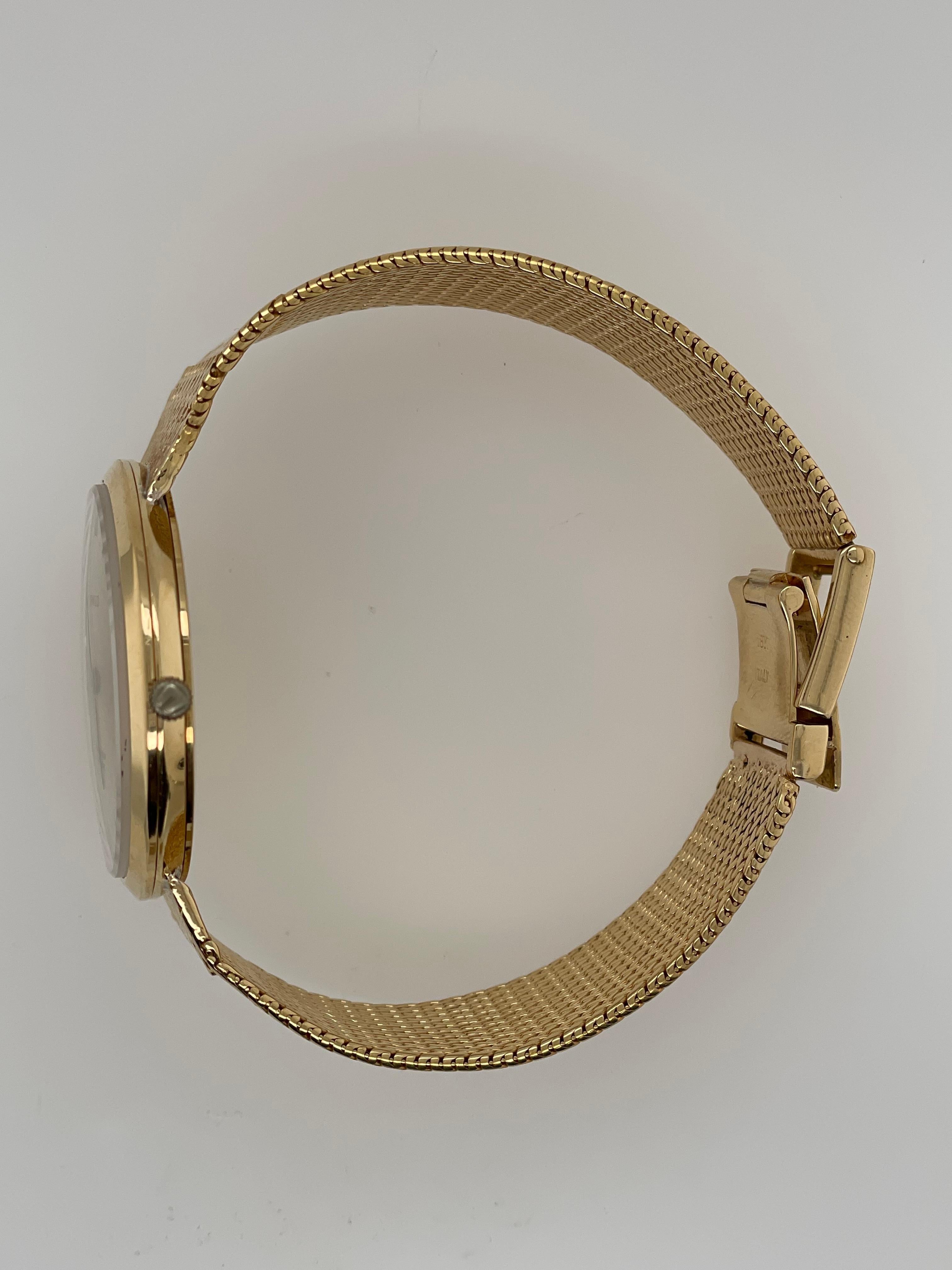 18KT Yellow Gold Tiffany and Co Golden Shadow Wrist Watch, 1965 For Sale 12