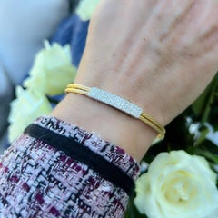 18kt Yellow Gold Twist Bracelet with Diamond I.D. Plate