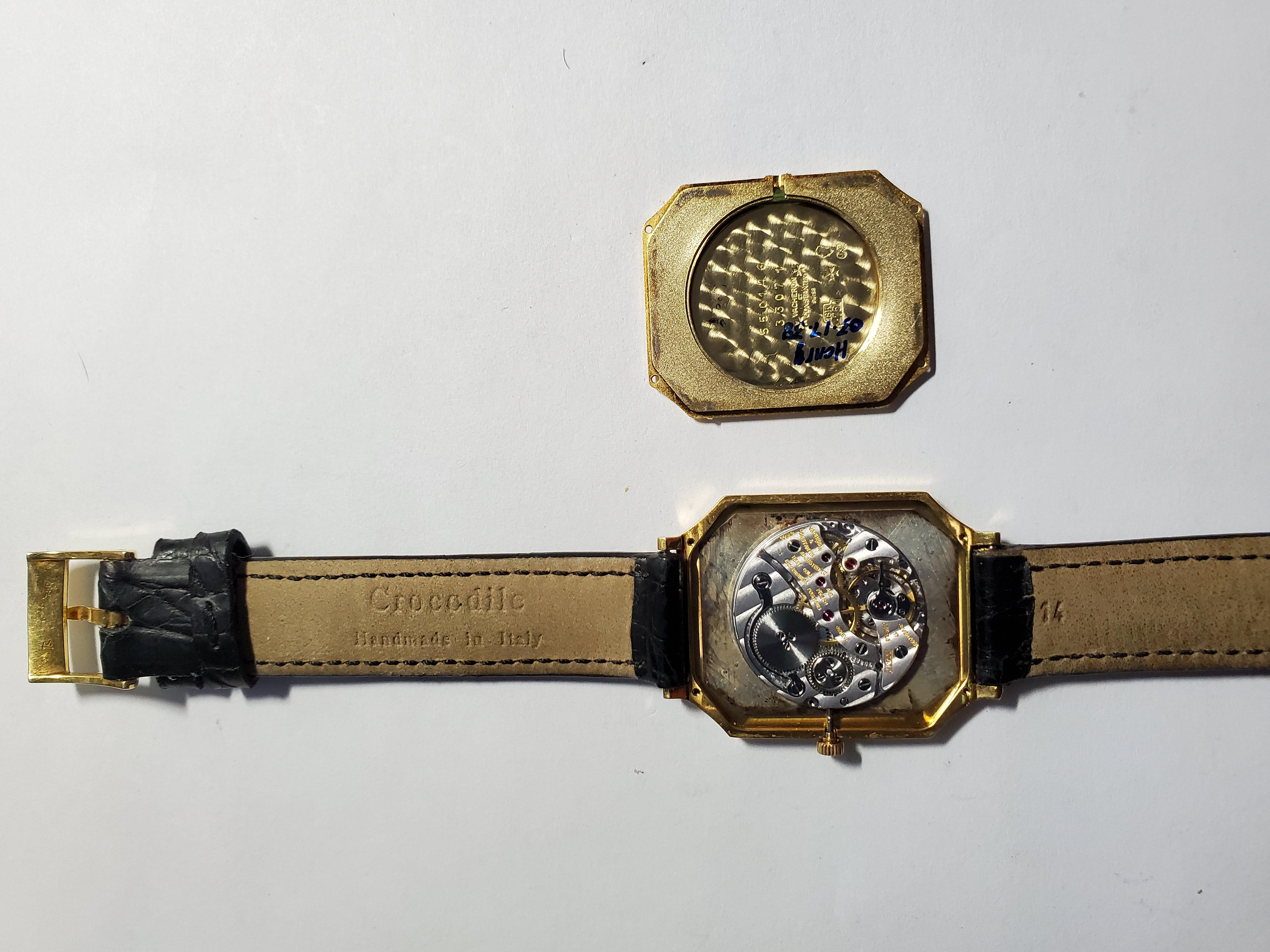 Modern 18 Karat Yellow Gold Vacheron Constantin Watch 33071 Ultra Thin Octagon Case