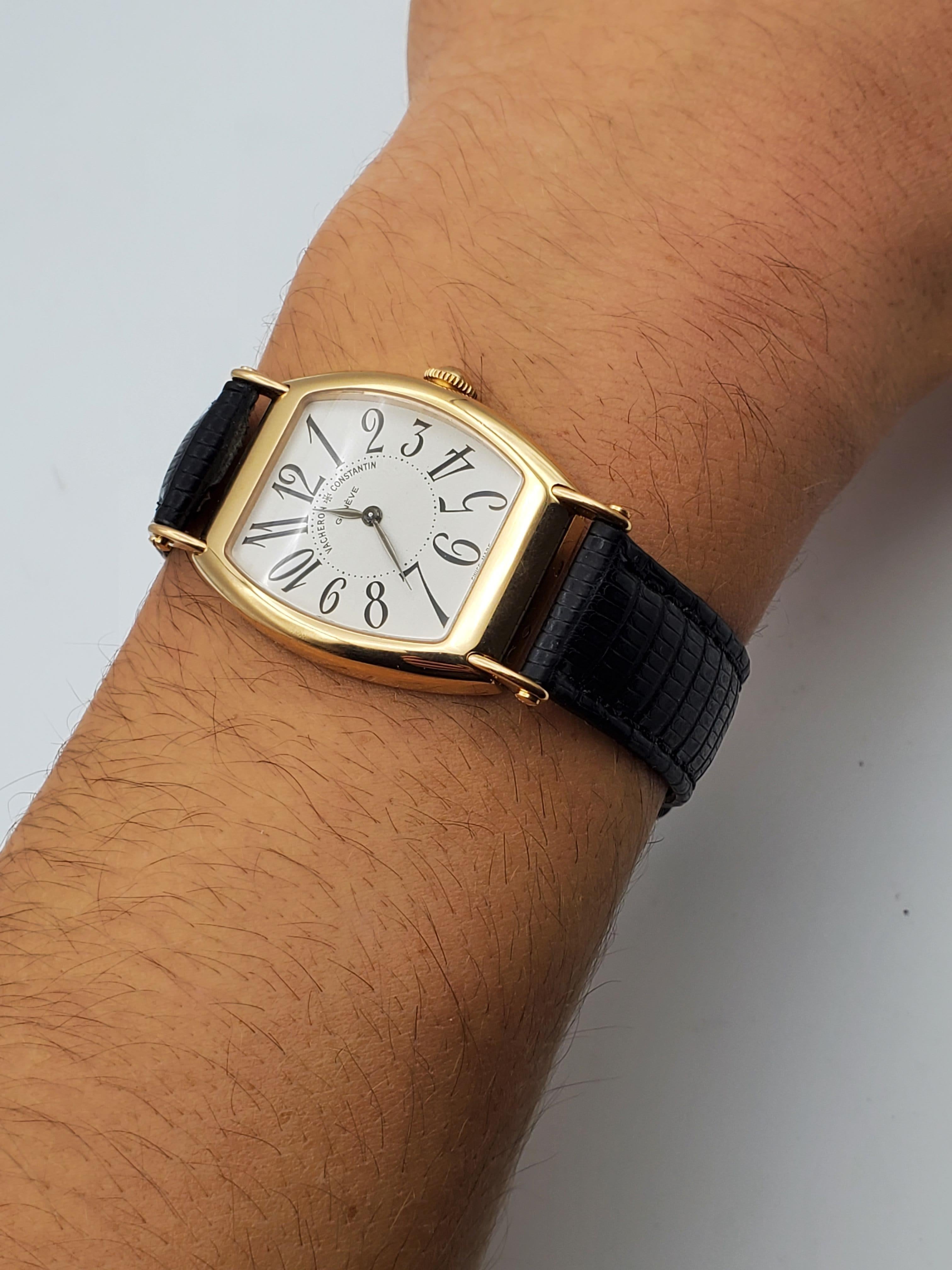 Vacheron Constantin 1912 Les Historiques Tonneau 18K Yellow Gold Watch, Working, 1912 Limited, 36mm x 30mm Case (7mm thick). Very nice condition. Manual Movement, 20 Jewel.  No. 872956 movement.  No. 1072 1912 692151 Off-white face. Good working