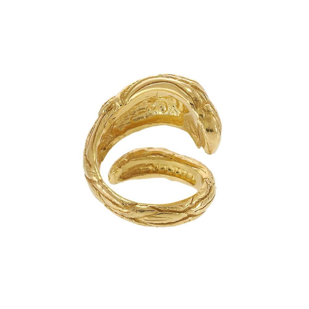 18KT Gelbgold Vintage Eagle Wrap Diamond Ring im Angebot 2