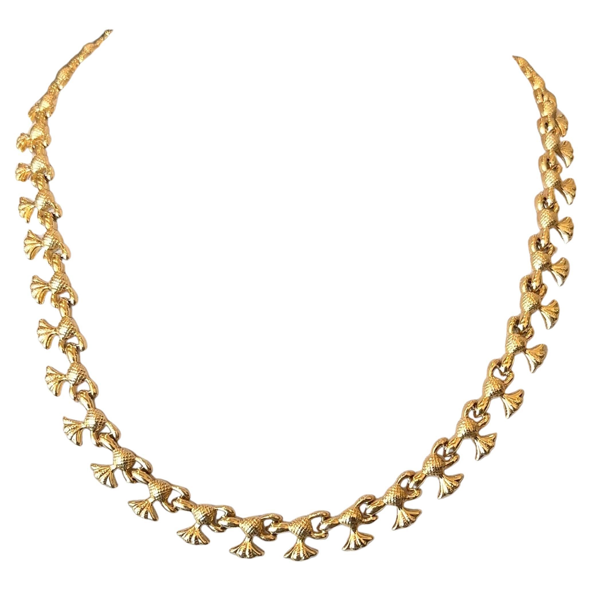 Vintage 1960's Italian Solid Gold Necklace
16.5