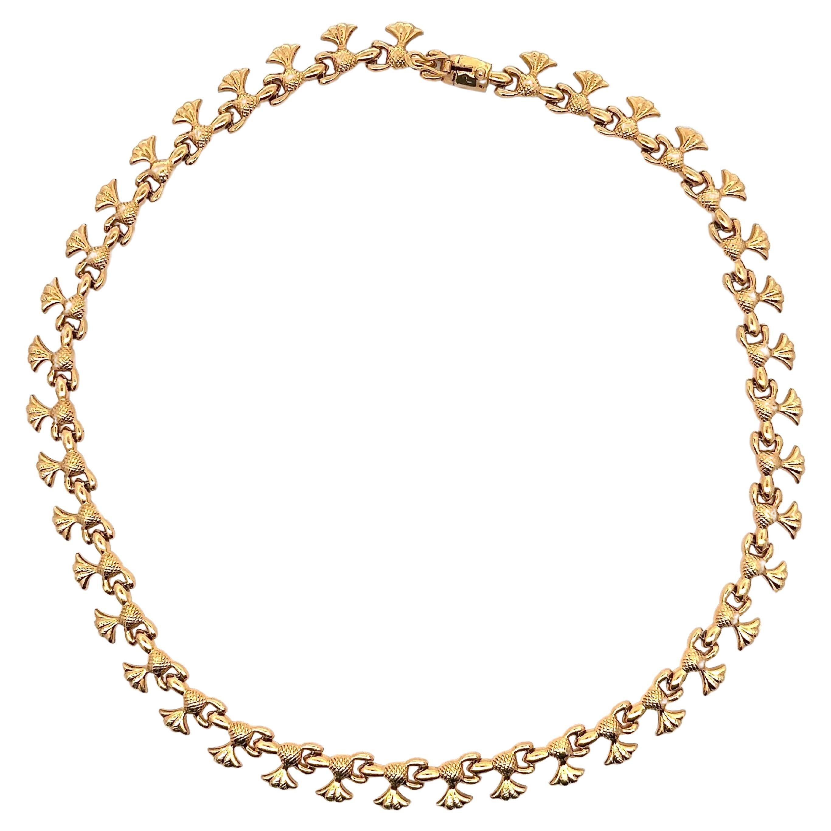 Vintage 18KT Yellow Gold Italian Collar Necklace im Zustand „Gut“ im Angebot in Los Angeles, CA