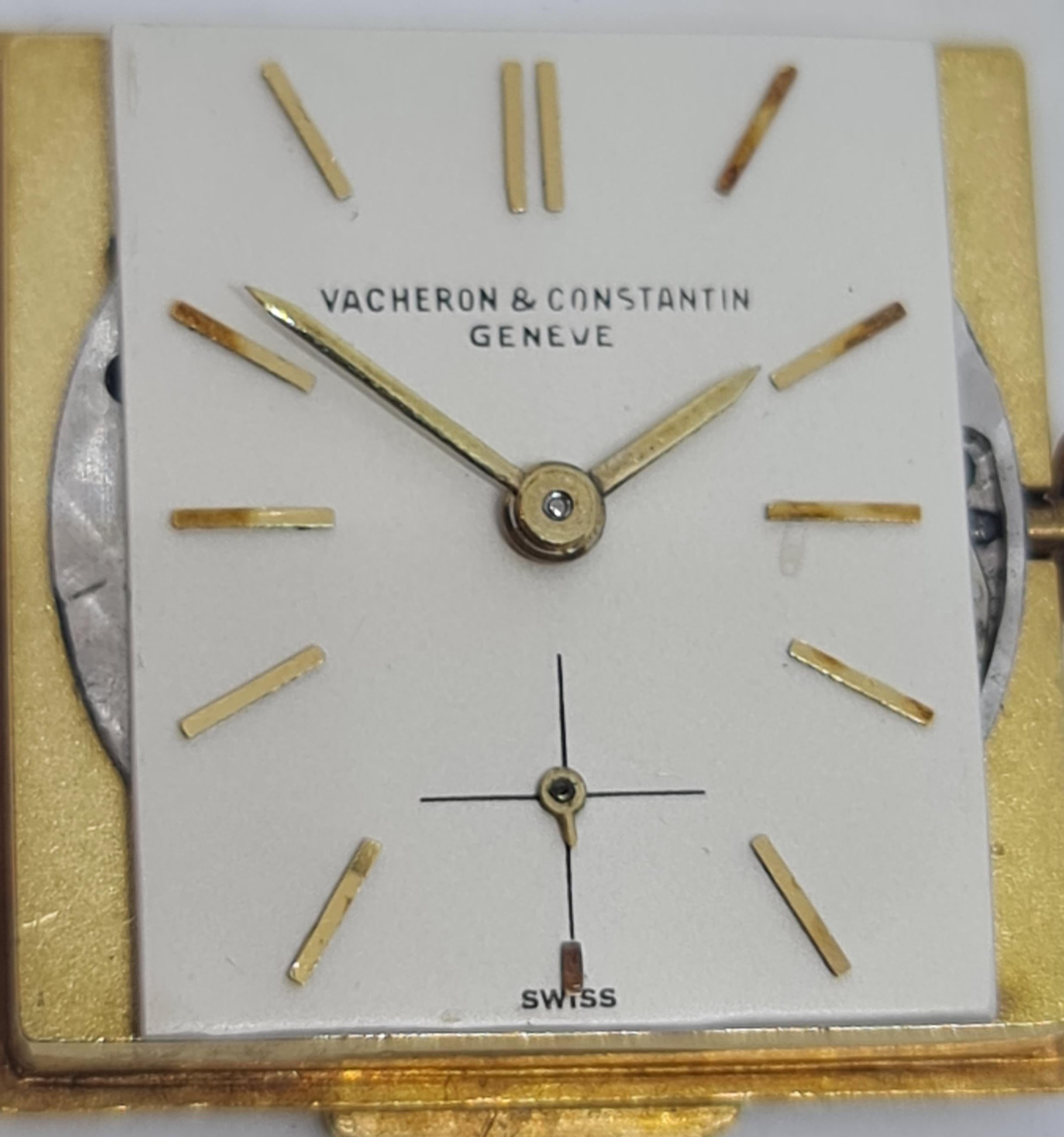 18kt Gelbgold Vintage Quadratischer Vacheron Constantin, Mechanisch, Cal 458/3B im Angebot 6