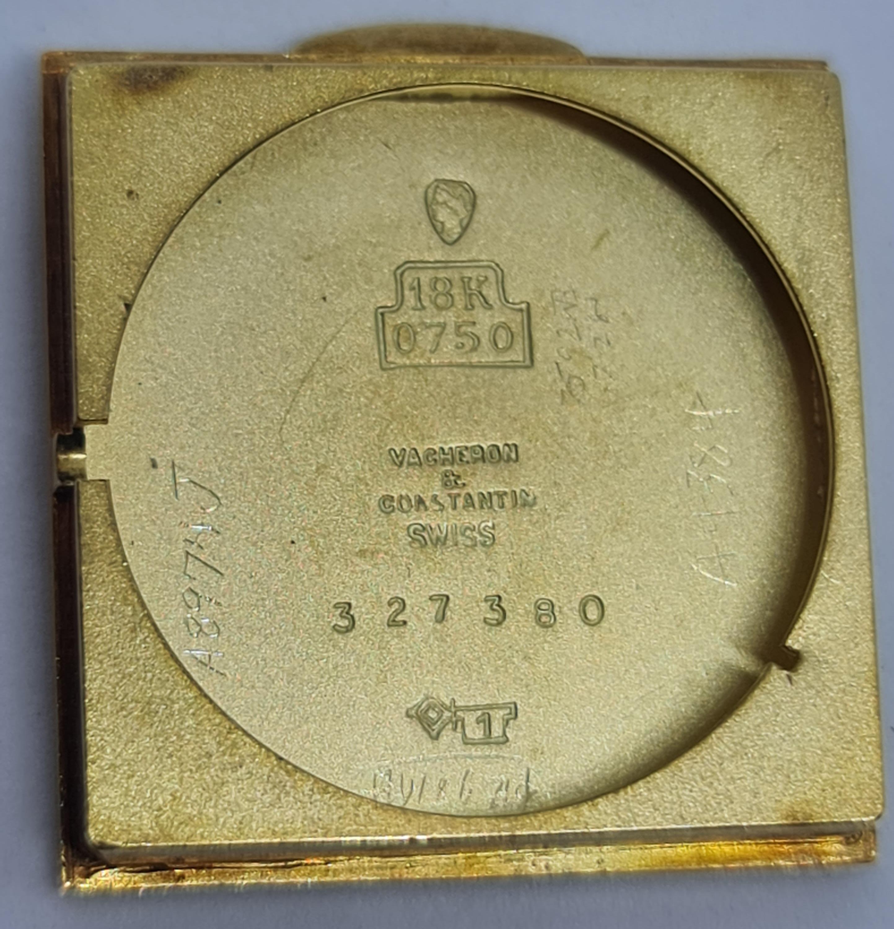 18kt Gelbgold Vintage Quadratischer Vacheron Constantin, Mechanisch, Cal 458/3B im Angebot 10