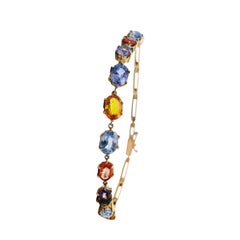 18kt Yellow Gold with 10.80 Cts of Multicolor Sapphires