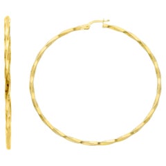 18kt Yellow Gold with 3.00 grams and 50mm Hoop Earrings