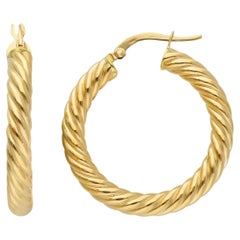 18kt Yellow Gold with 3.20 grams and 20mm Hoop Earrings
