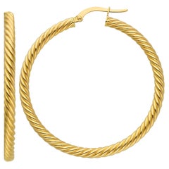 18kt Yellow Gold with 3.50 grams and 35mm Hoop Earrings
