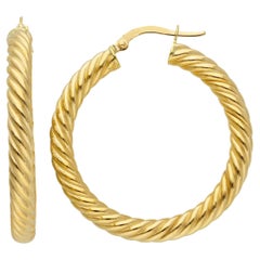 18kt Yellow Gold with 3.80 grams and 25mm Hoop Earrings