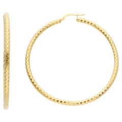 18kt Yellow Gold with 5.90 grams and 50mm Hoop Earrings