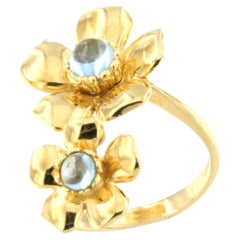 18Kt Yellow Gold with Blue Topaz Ring