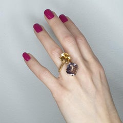 18Kt Yellow Gold with Citrine and Amethyst Ring