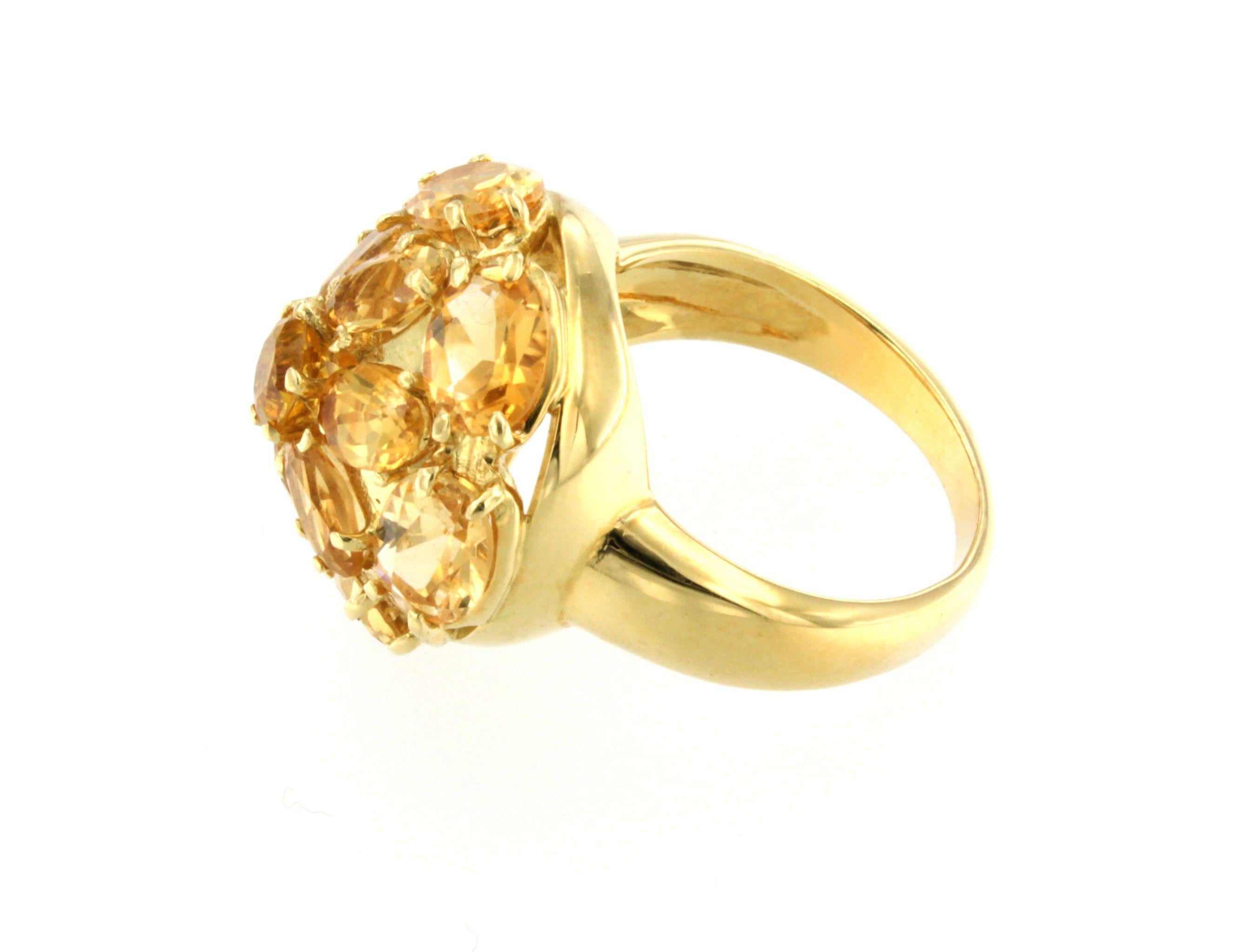Ring in yellow gold 18kt with Citrine (oval cut, size: mm; round cut, size: mm), made in Italy by Stanoppi Jewellery since 1948.

g.12,00
Size : EU 16 /56   USA 8

All Stanoppi Jewelry is neShiny yellow Sapphire, design and craftmanship handmade in