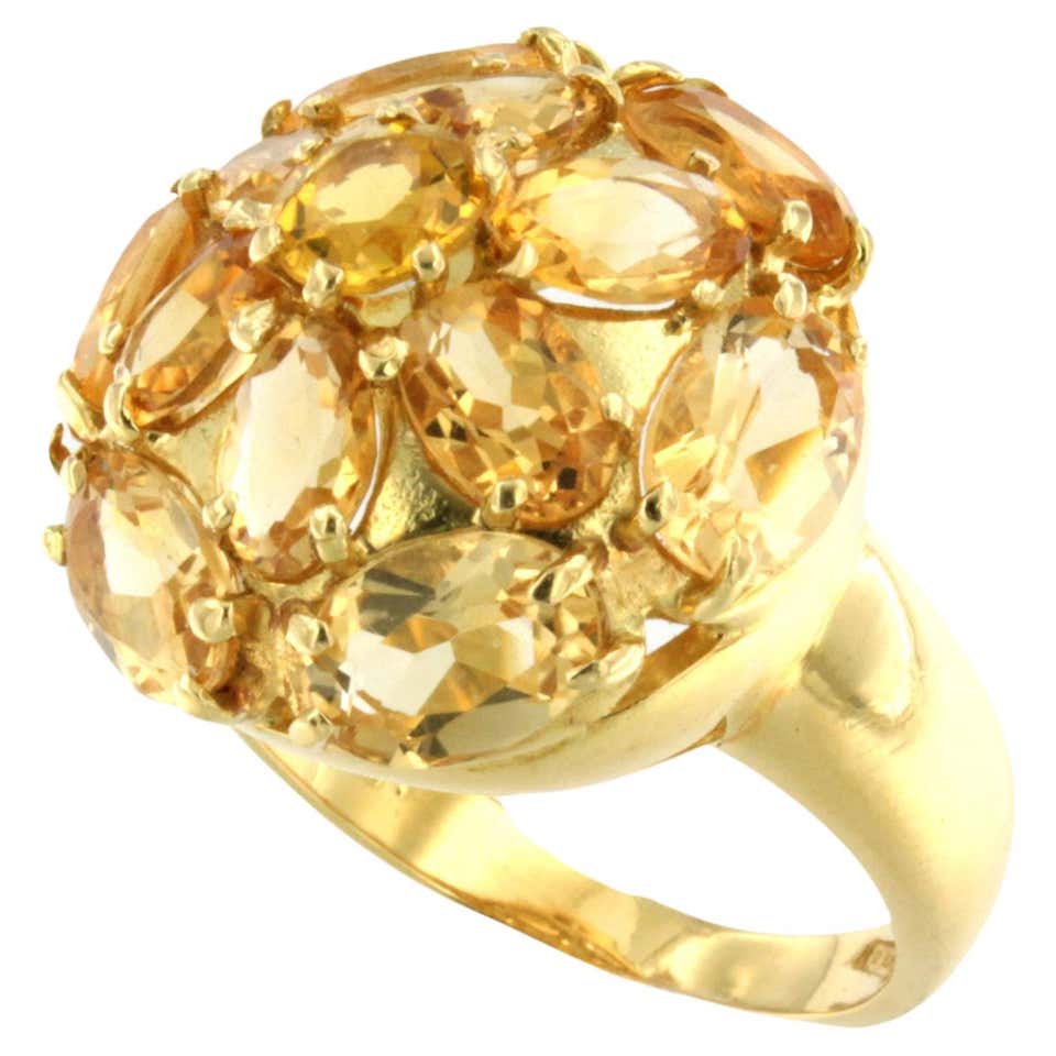 Cocktail Ringe 18kt Yellow Gold Skull Ring with GIA 1 carat VS1 Natural Diamond ...