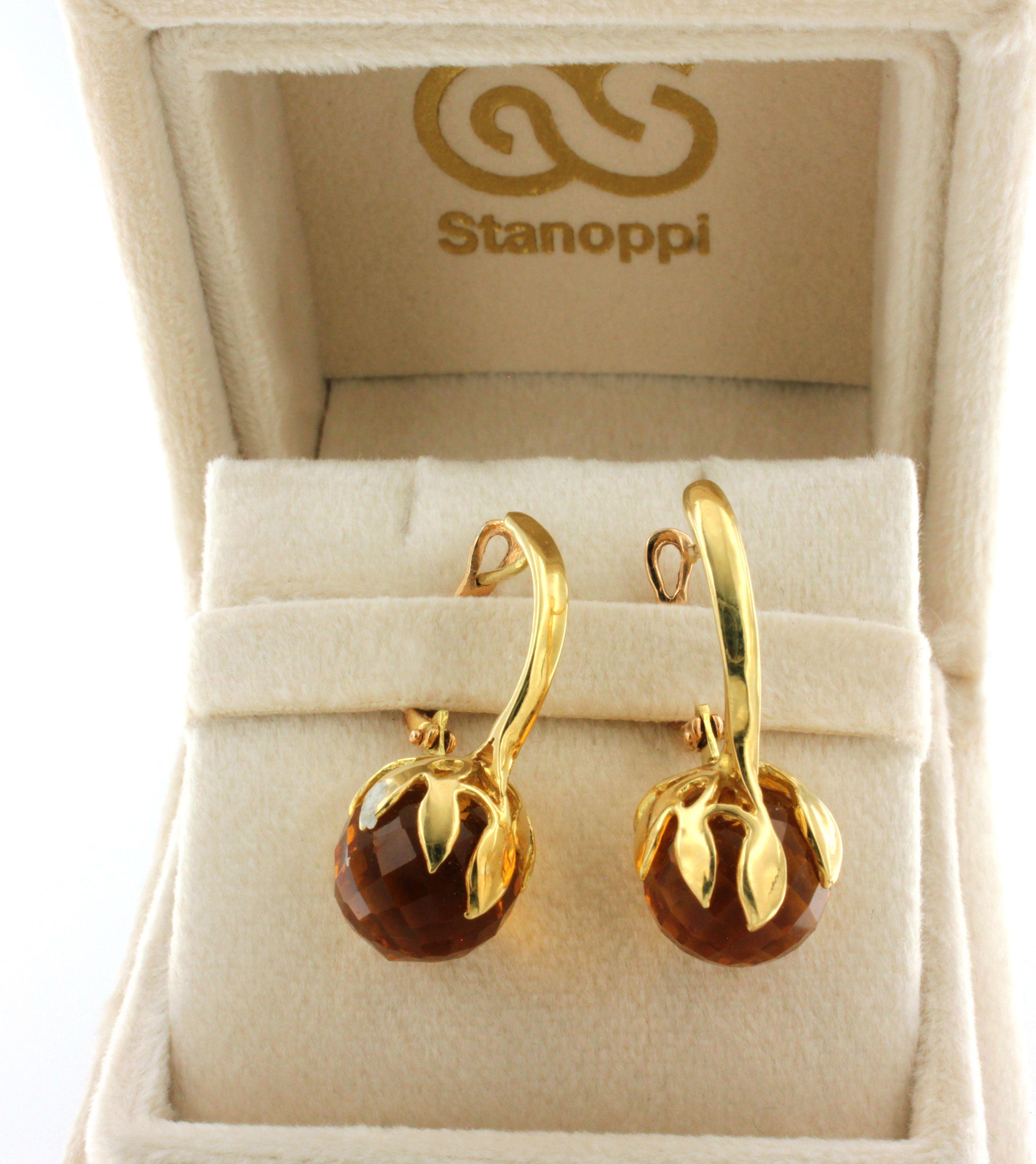 18kt Yellow Gold with Citrine Earrings In New Condition For Sale In GALLARATE, IT