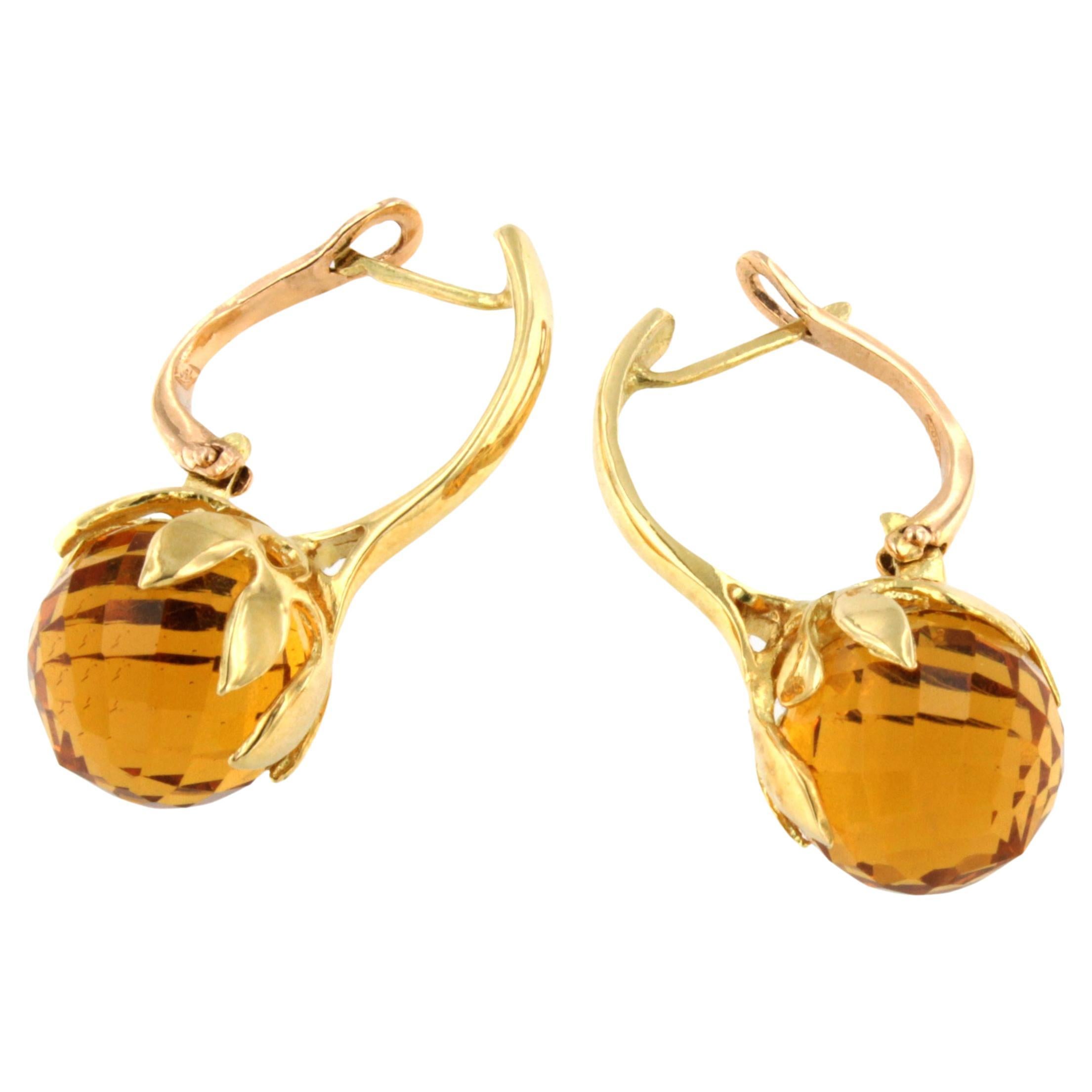 18kt Yellow Gold with Citrine Earrings